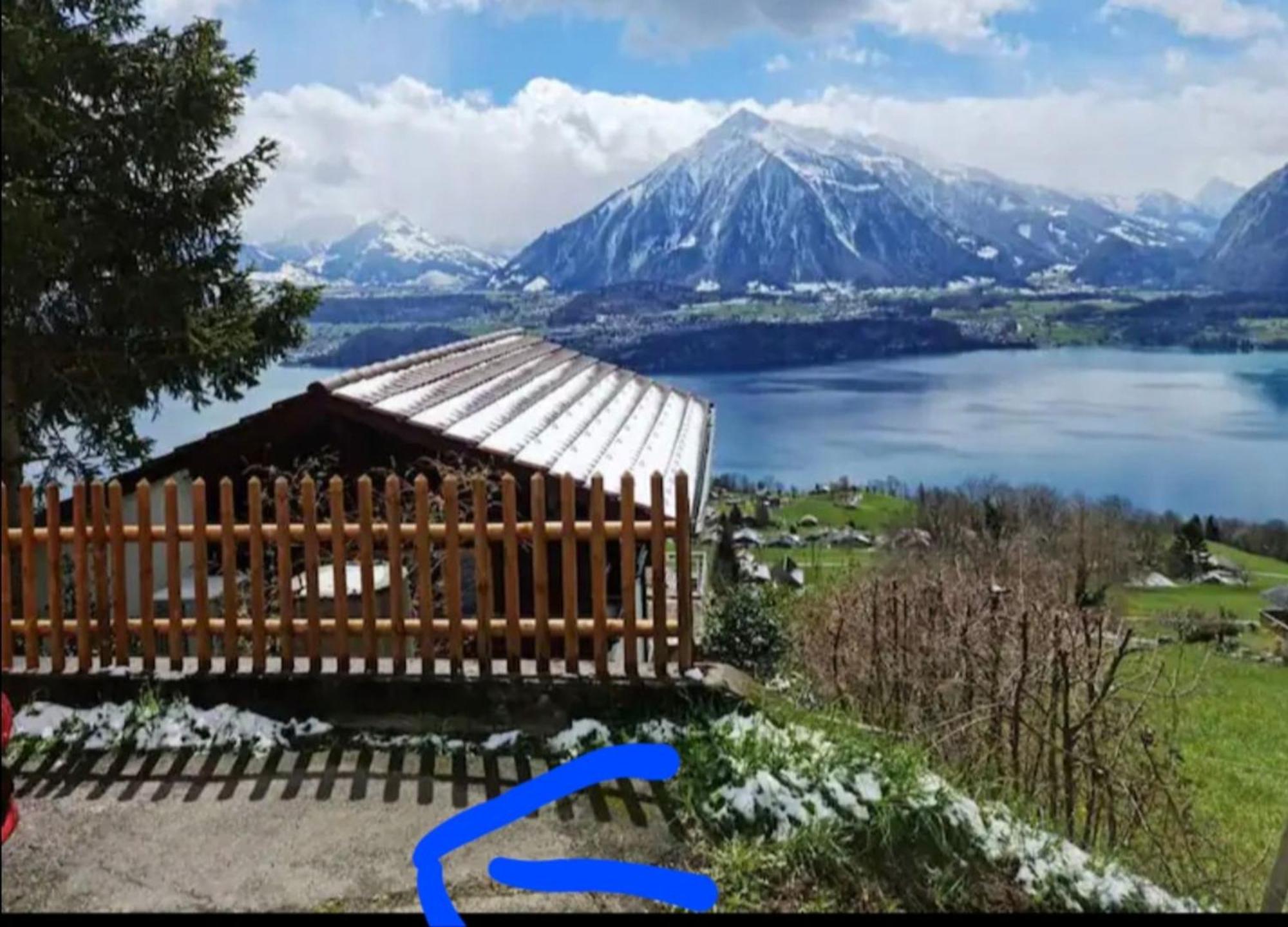 Chalet With View Of The Mountains And The Thun Lake Sigriswil Exterior foto