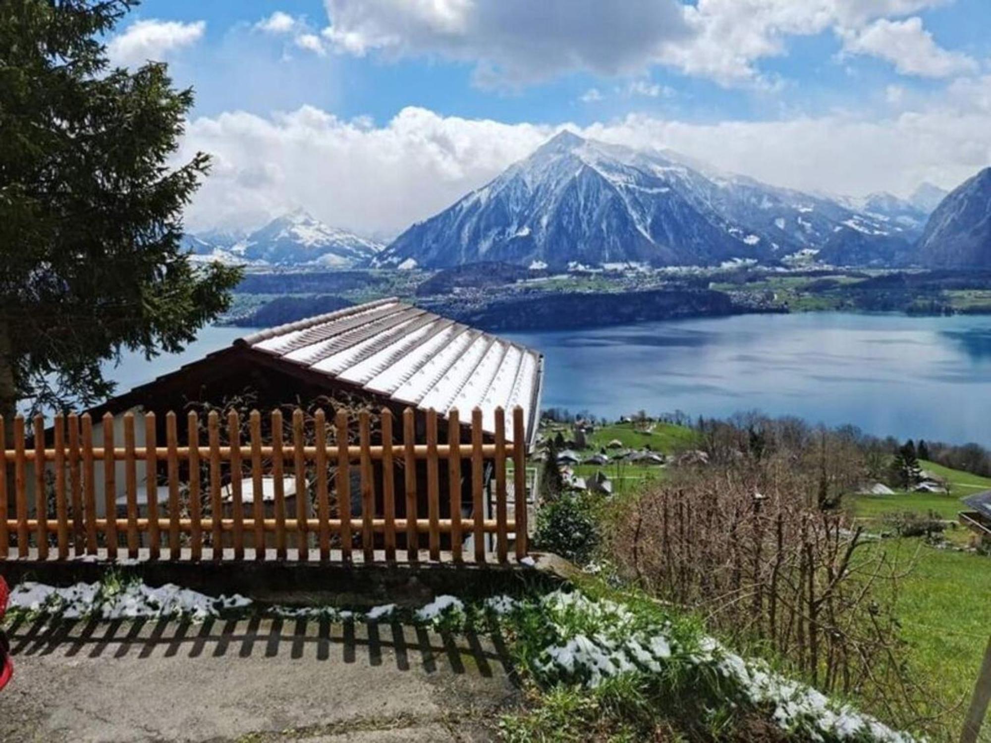 Chalet With View Of The Mountains And The Thun Lake Sigriswil Exterior foto