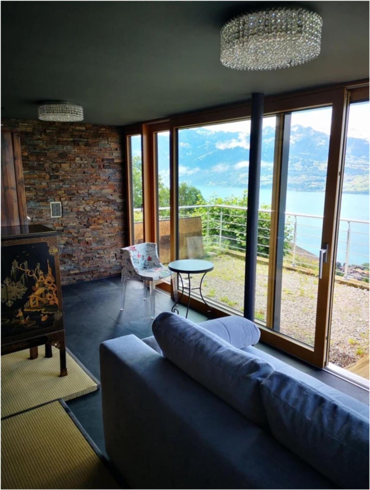 Chalet With View Of The Mountains And The Thun Lake Sigriswil Exterior foto