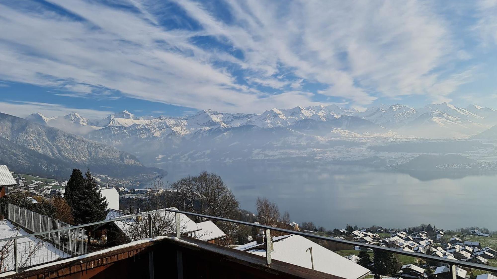Chalet With View Of The Mountains And The Thun Lake Sigriswil Exterior foto