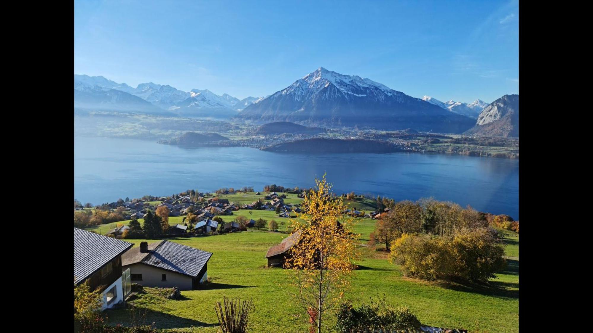 Chalet With View Of The Mountains And The Thun Lake Sigriswil Exterior foto