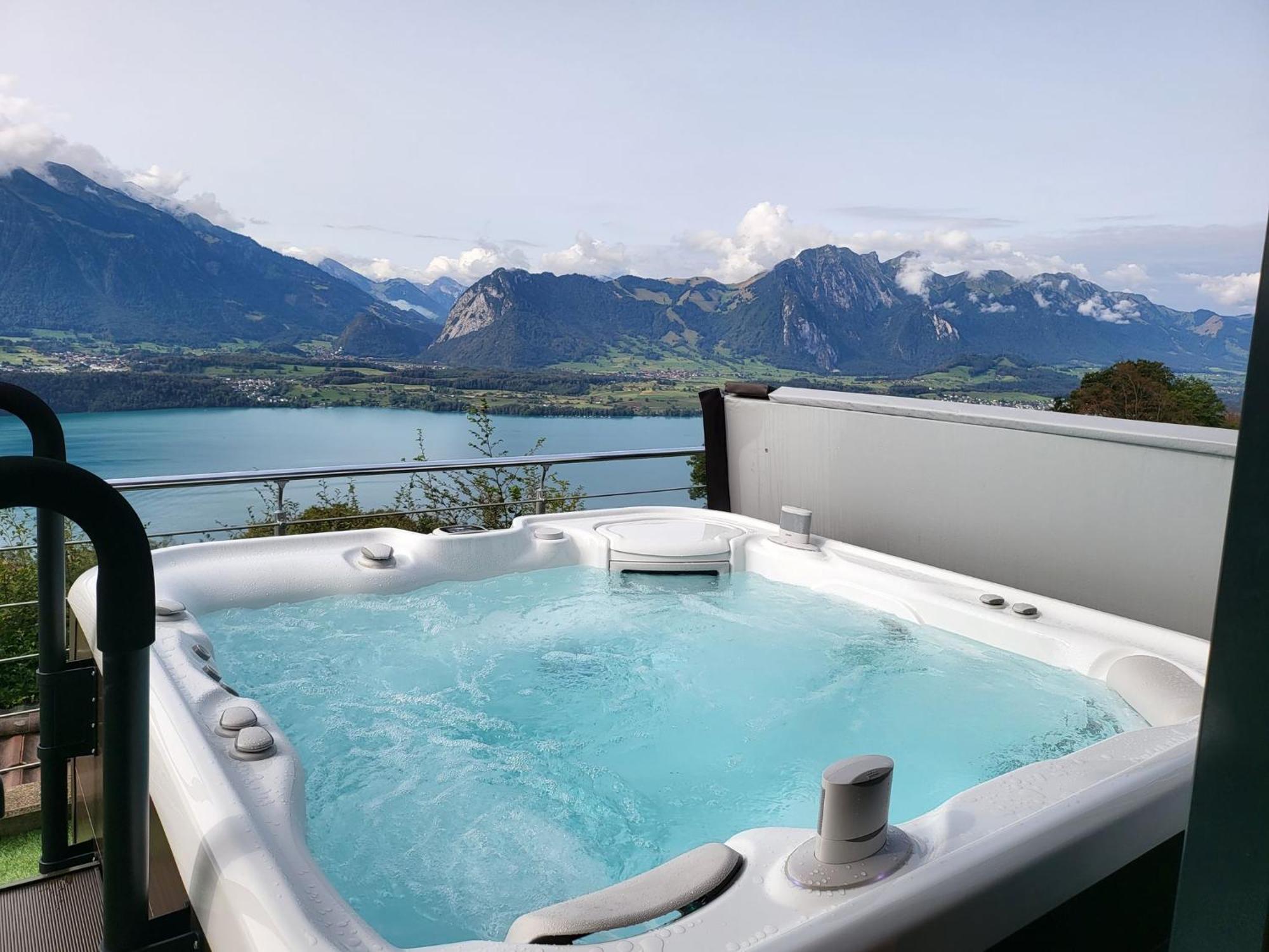 Chalet With View Of The Mountains And The Thun Lake Sigriswil Exterior foto