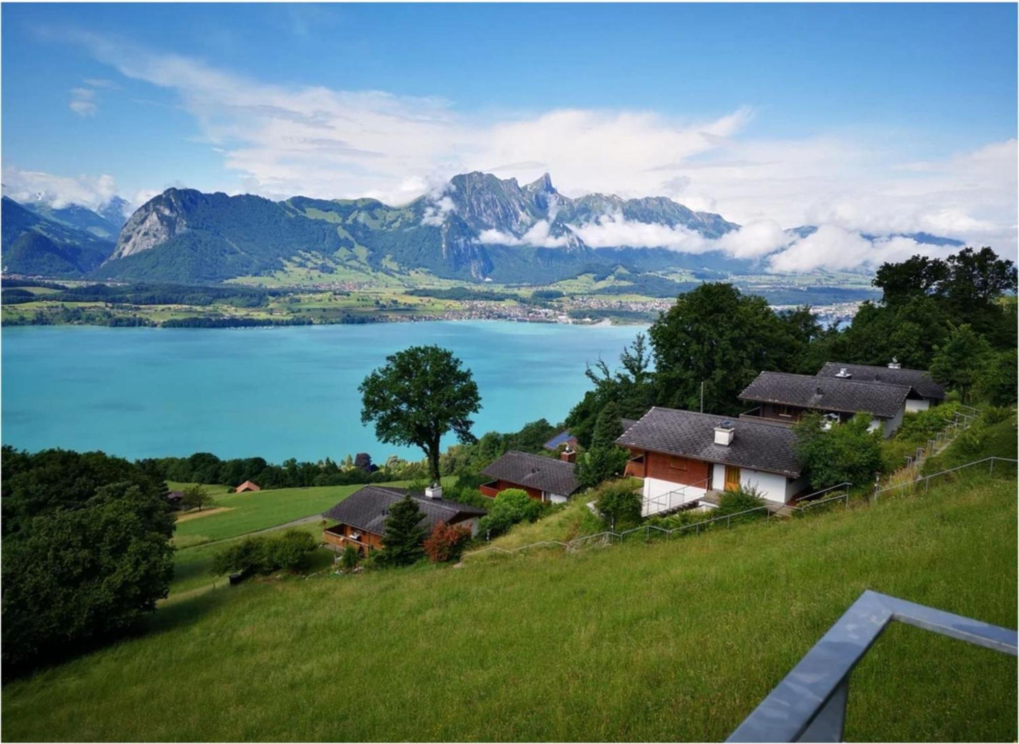 Chalet With View Of The Mountains And The Thun Lake Sigriswil Exterior foto