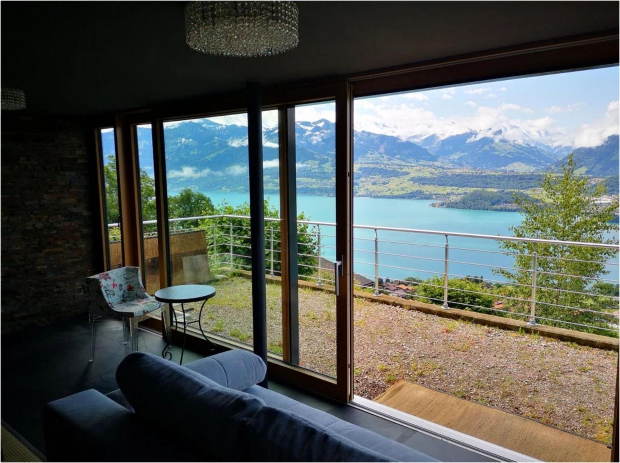 Chalet With View Of The Mountains And The Thun Lake Sigriswil Exterior foto