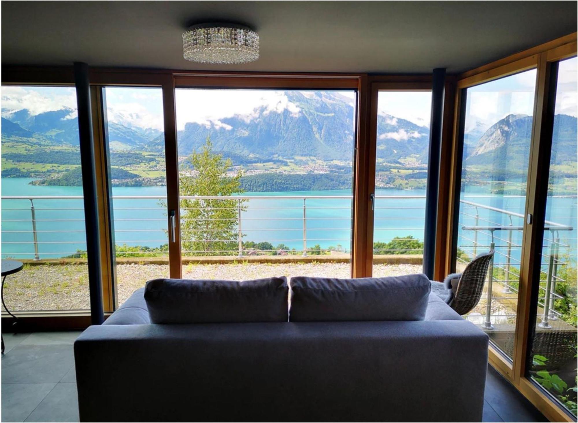 Chalet With View Of The Mountains And The Thun Lake Sigriswil Exterior foto